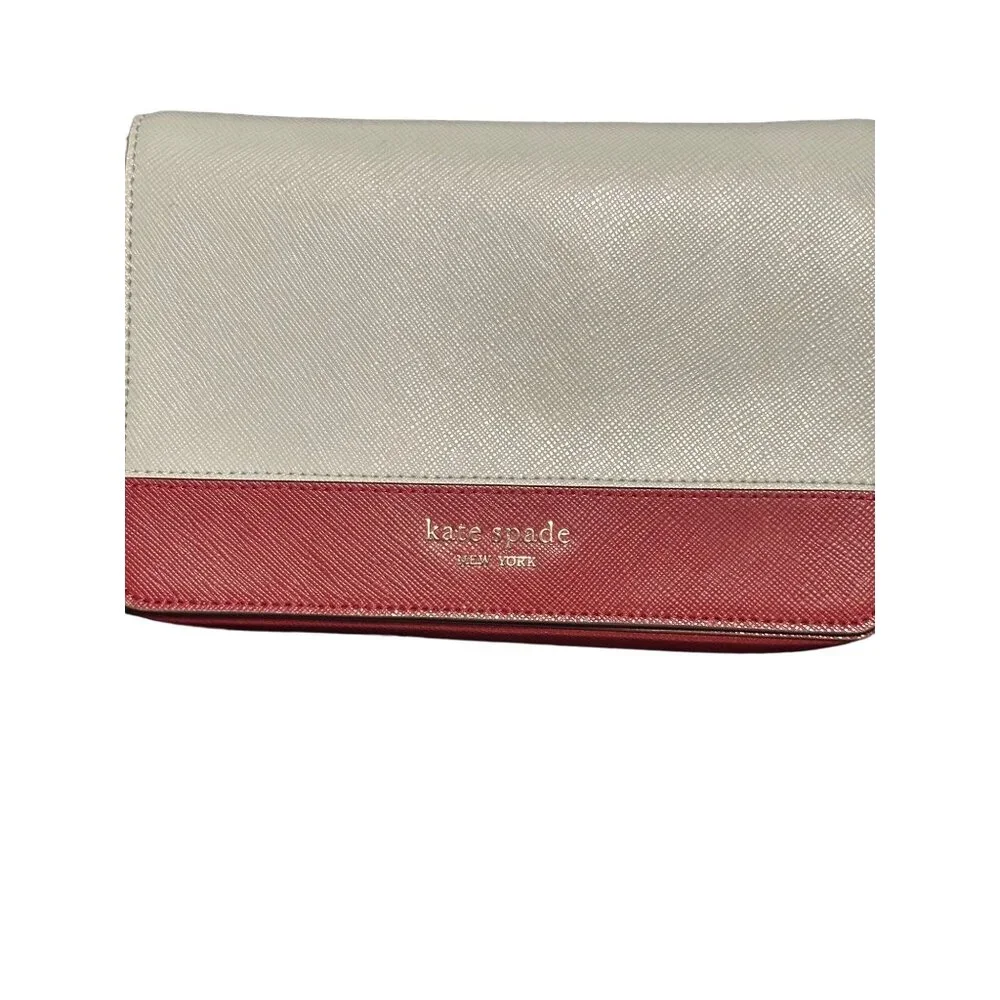 Kate Spade Crossbody Wallet On A Chain Leather Light Blue & Brown 5.25x7.5